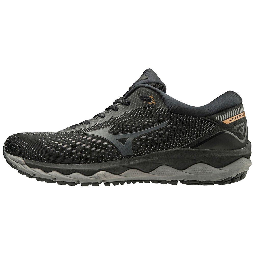 Men's Mizuno Running Shoes Black/Grey WAVE SKY 3 Shoes - J1GC190261